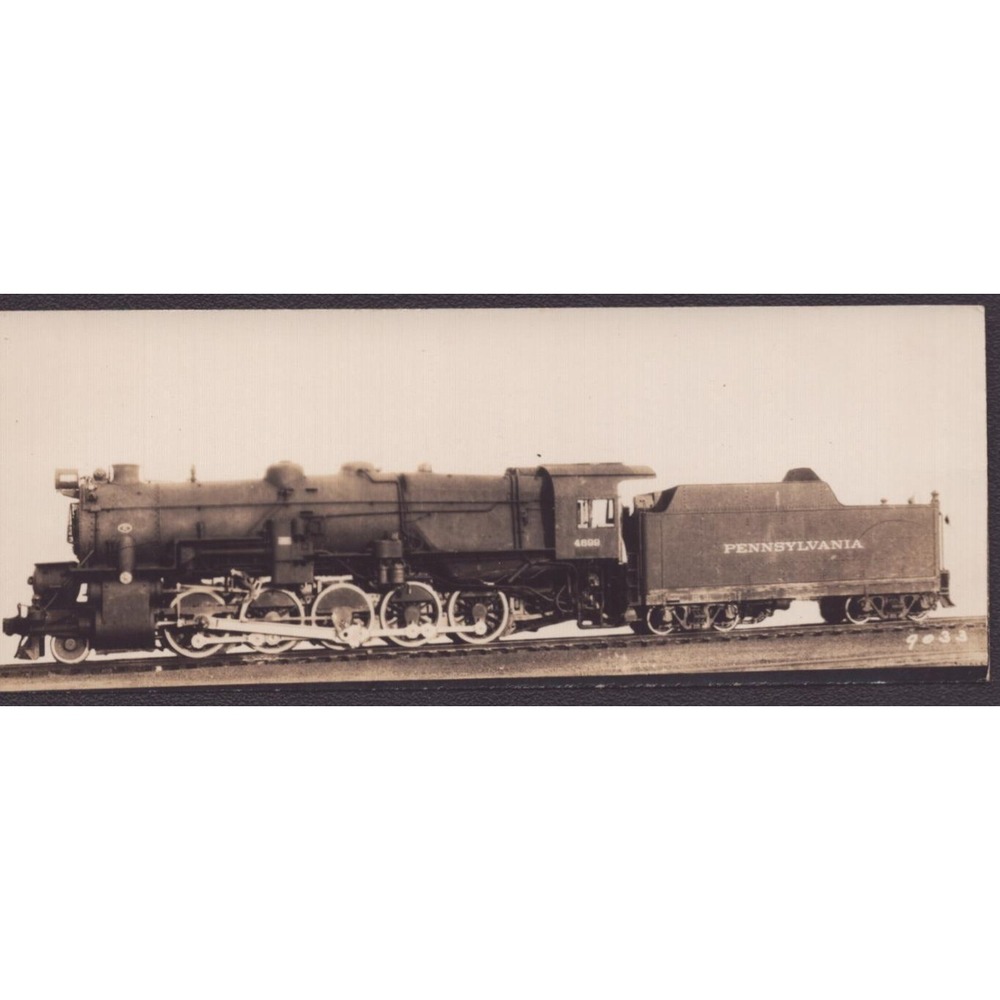 PRR Pennsylvania Railroad 2-8-2 #4699 Steam Locomotive Photo WWII Censor Stamp